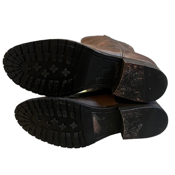 Frye Melissa Double Sole Button Lug Tall Leather Boot, Sz 6 - Picture 14 of 15